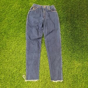 Vintage 80s Wrangler Jeans Womens 2 26x32 Medium-Wash Fraying USA